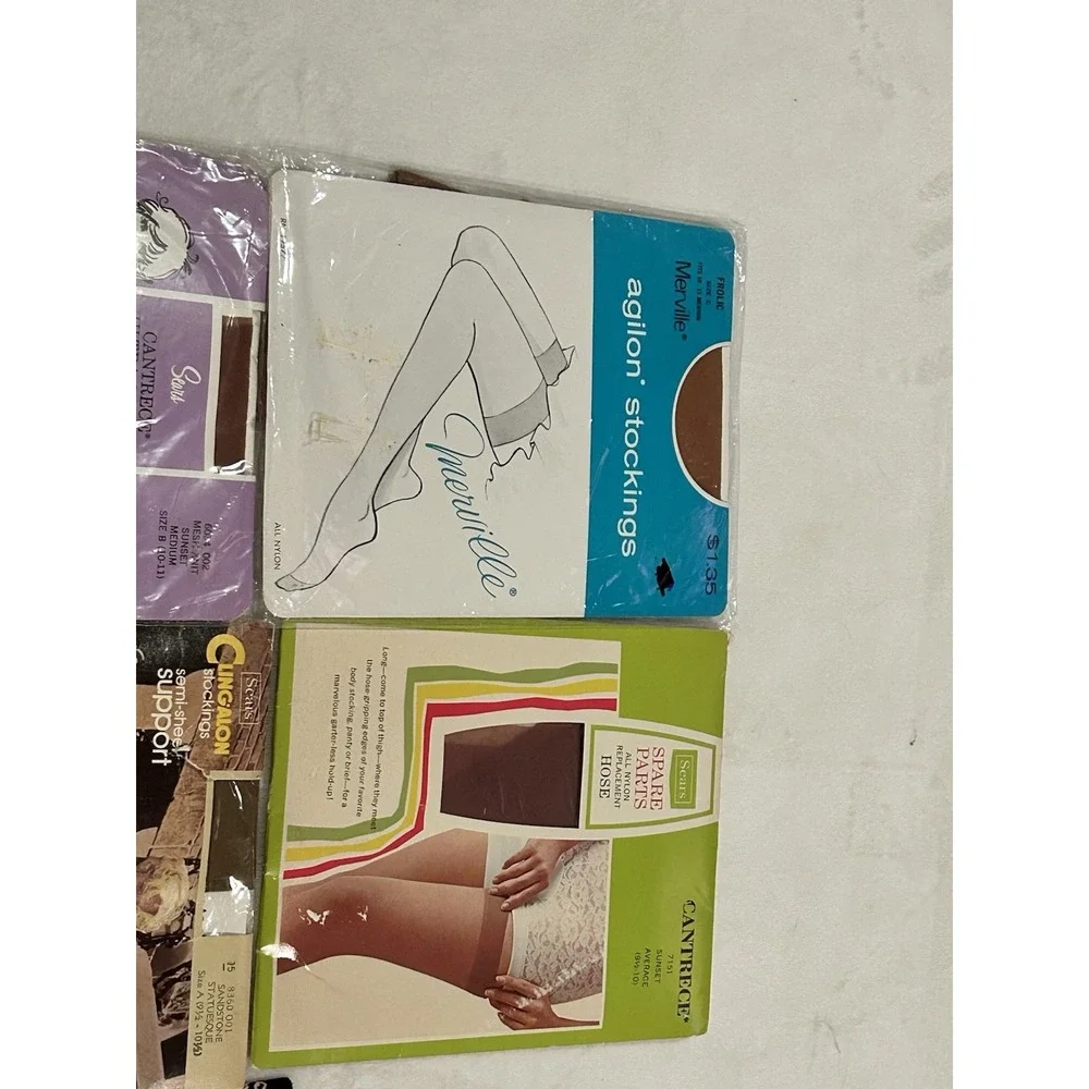 VTG Pantyhose Sheer Cling‎ Along Tights Lot of 7 Various Colors & Sizes